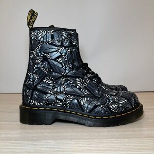 Dr Martens 1460 Butterfly Print Lace Up Boots Women US Size 6 EU 37